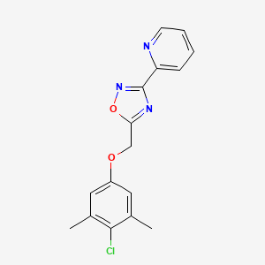 2-{5-[(4-chloro-3,5-dimethylphenoxy)methyl]-1,2,4-oxadiazol-3-yl}pyridine
