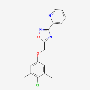 molecular formula C16H14ClN3O2 B5583615 2-{5-[(4-chloro-3,5-dimethylphenoxy)methyl]-1,2,4-oxadiazol-3-yl}pyridine 