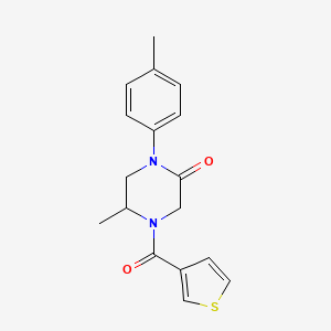 molecular formula C17H18N2O2S B5583704 5-methyl-1-(4-methylphenyl)-4-(3-thienylcarbonyl)-2-piperazinone 
