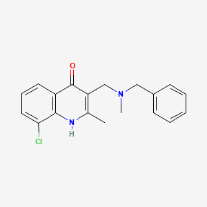 molecular formula C19H19ClN2O B5583709 3-{[benzyl(methyl)amino]methyl}-8-chloro-2-methyl-4-quinolinol 