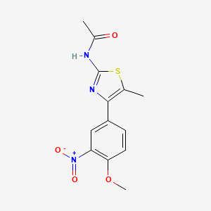 molecular formula C13H13N3O4S B5583711 N-[4-(4-methoxy-3-nitrophenyl)-5-methyl-1,3-thiazol-2-yl]acetamide 