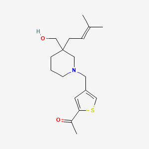 molecular formula C18H27NO2S B5583718 1-(4-{[3-(hydroxymethyl)-3-(3-methylbut-2-en-1-yl)piperidin-1-yl]methyl}-2-thienyl)ethanone 
