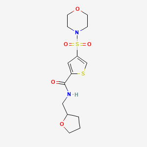 molecular formula C14H20N2O5S2 B5583746 4-(4-morpholinylsulfonyl)-N-(tetrahydro-2-furanylmethyl)-2-thiophenecarboxamide 