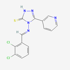 molecular formula C14H9Cl2N5S B5583765 4-[(2,3-dichlorobenzylidene)amino]-5-(3-pyridinyl)-4H-1,2,4-triazole-3-thiol 