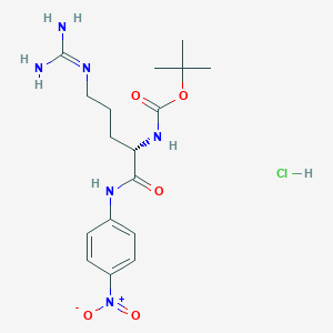 molecular formula C17H27ClN6O5 B558381 (S)-叔丁基(5-胍基-1-((4-硝基苯基)氨基)-1-氧代戊烷-2-基)氨基甲酸酯盐酸盐 CAS No. 99306-64-6