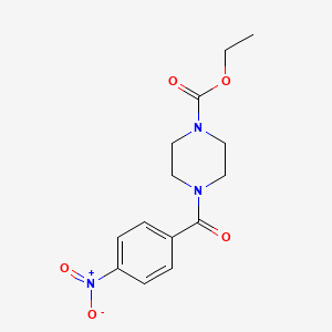 molecular formula C14H17N3O5 B5583818 ethyl 4-(4-nitrobenzoyl)-1-piperazinecarboxylate 