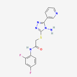 molecular formula C15H12F2N6OS B5583824 2-{[4-amino-5-(3-pyridinyl)-4H-1,2,4-triazol-3-yl]thio}-N-(2,4-difluorophenyl)acetamide 