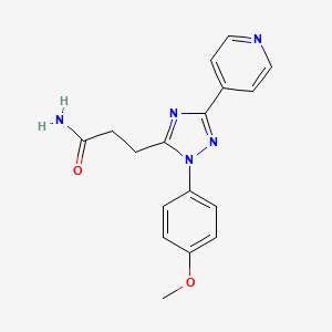 molecular formula C17H17N5O2 B5583860 3-[1-(4-methoxyphenyl)-3-pyridin-4-yl-1H-1,2,4-triazol-5-yl]propanamide 
