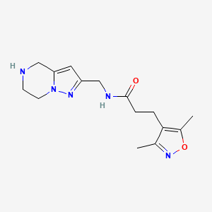 3-(3,5-dimethyl-4-isoxazolyl)-N-(4,5,6,7-tetrahydropyrazolo[1,5-a]pyrazin-2-ylmethyl)propanamide hydrochloride