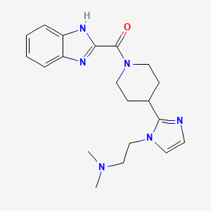 molecular formula C20H26N6O B5583890 (2-{2-[1-(1H-benzimidazol-2-ylcarbonyl)-4-piperidinyl]-1H-imidazol-1-yl}ethyl)dimethylamine 