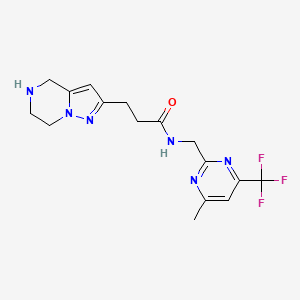 N-{[4-methyl-6-(trifluoromethyl)-2-pyrimidinyl]methyl}-3-(4,5,6,7-tetrahydropyrazolo[1,5-a]pyrazin-2-yl)propanamide hydrochloride