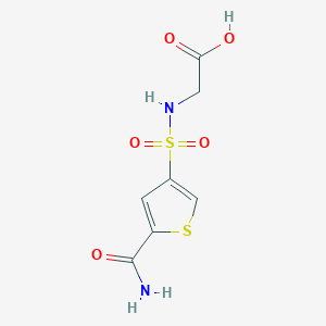 molecular formula C7H8N2O5S2 B5583931 N-{[5-(aminocarbonyl)-3-thienyl]sulfonyl}glycine 