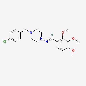 molecular formula C21H26ClN3O3 B5583966 4-(4-chlorobenzyl)-N-(2,3,4-trimethoxybenzylidene)-1-piperazinamine 