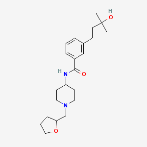 3-(3-hydroxy-3-methylbutyl)-N-[1-(tetrahydro-2-furanylmethyl)-4-piperidinyl]benzamide