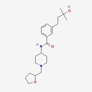 molecular formula C22H34N2O3 B5584005 3-(3-hydroxy-3-methylbutyl)-N-[1-(tetrahydro-2-furanylmethyl)-4-piperidinyl]benzamide 