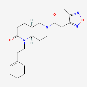 molecular formula C21H30N4O3 B5584008 (4aS*,8aR*)-1-(2-cyclohex-1-en-1-ylethyl)-6-[(4-methyl-1,2,5-oxadiazol-3-yl)acetyl]octahydro-1,6-naphthyridin-2(1H)-one 