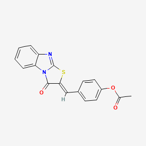 4-[(3-oxo[1,3]thiazolo[3,2-a]benzimidazol-2(3H)-ylidene)methyl]phenyl acetate