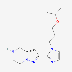 molecular formula C15H23N5O B5584028 2-[1-(3-isopropoxypropyl)-1H-imidazol-2-yl]-4,5,6,7-tetrahydropyrazolo[1,5-a]pyrazine dihydrochloride 