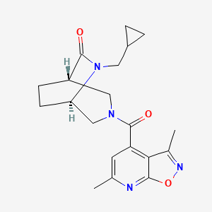 molecular formula C20H24N4O3 B5584036 (1S*,5R*)-6-(cyclopropylmethyl)-3-[(3,6-dimethylisoxazolo[5,4-b]pyridin-4-yl)carbonyl]-3,6-diazabicyclo[3.2.2]nonan-7-one 