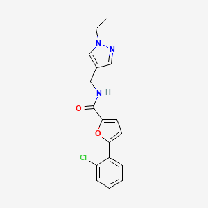 molecular formula C17H16ClN3O2 B5584049 5-(2-chlorophenyl)-N-[(1-ethyl-1H-pyrazol-4-yl)methyl]-2-furamide 