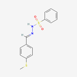 molecular formula C14H14N2O2S2 B5584052 N'-[4-(methylthio)benzylidene]benzenesulfonohydrazide 