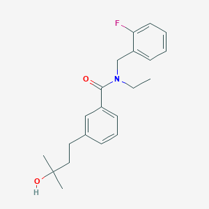 molecular formula C21H26FNO2 B5584074 N-ethyl-N-(2-fluorobenzyl)-3-(3-hydroxy-3-methylbutyl)benzamide 