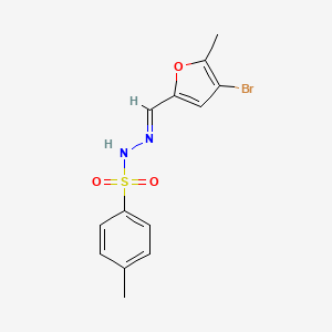 molecular formula C13H13BrN2O3S B5584084 N'-[(4-bromo-5-methyl-2-furyl)methylene]-4-methylbenzenesulfonohydrazide 