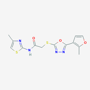 molecular formula C13H12N4O3S2 B5584086 2-{[5-(2-methyl-3-furyl)-1,3,4-oxadiazol-2-yl]thio}-N-(4-methyl-1,3-thiazol-2-yl)acetamide 