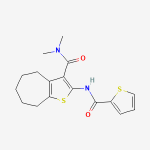 molecular formula C17H20N2O2S2 B5584099 N,N-dimethyl-2-[(2-thienylcarbonyl)amino]-5,6,7,8-tetrahydro-4H-cyclohepta[b]thiophene-3-carboxamide 