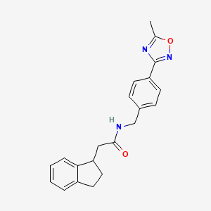 molecular formula C21H21N3O2 B5584106 2-(2,3-dihydro-1H-inden-1-yl)-N-[4-(5-methyl-1,2,4-oxadiazol-3-yl)benzyl]acetamide 