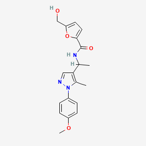 molecular formula C19H21N3O4 B5584127 5-(hydroxymethyl)-N-{1-[1-(4-methoxyphenyl)-5-methyl-1H-pyrazol-4-yl]ethyl}-2-furamide 