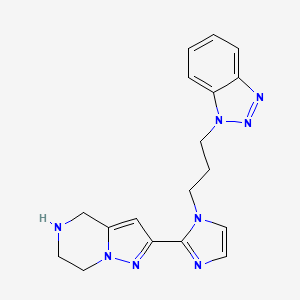molecular formula C18H20N8 B5584133 1-{3-[2-(4,5,6,7-tetrahydropyrazolo[1,5-a]pyrazin-2-yl)-1H-imidazol-1-yl]propyl}-1H-1,2,3-benzotriazole dihydrochloride 