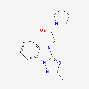 molecular formula C15H17N5O B5584140 2-methyl-4-[2-oxo-2-(1-pyrrolidinyl)ethyl]-4H-[1,2,4]triazolo[1,5-a]benzimidazole 