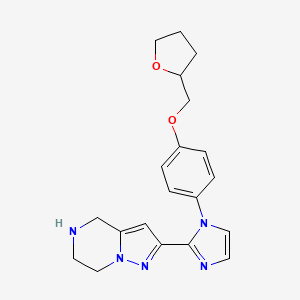molecular formula C20H23N5O2 B5584145 2-{1-[4-(tetrahydro-2-furanylmethoxy)phenyl]-1H-imidazol-2-yl}-4,5,6,7-tetrahydropyrazolo[1,5-a]pyrazine hydrochloride 