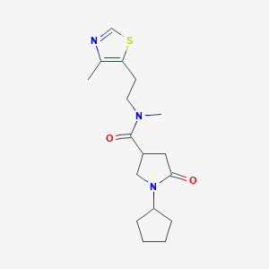 1-cyclopentyl-N-methyl-N-[2-(4-methyl-1,3-thiazol-5-yl)ethyl]-5-oxo-3-pyrrolidinecarboxamide