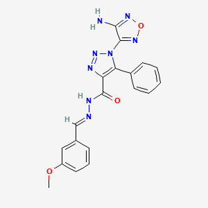 molecular formula C19H16N8O3 B5584177 1-(4-amino-1,2,5-oxadiazol-3-yl)-N'-(3-methoxybenzylidene)-5-phenyl-1H-1,2,3-triazole-4-carbohydrazide 