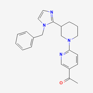 molecular formula C22H24N4O B5584183 1-{6-[3-(1-benzyl-1H-imidazol-2-yl)-1-piperidinyl]-3-pyridinyl}ethanone 