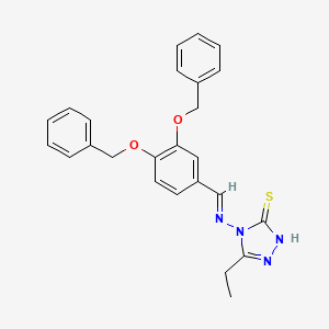 molecular formula C25H24N4O2S B5584196 4-{[3,4-bis(benzyloxy)benzylidene]amino}-5-ethyl-4H-1,2,4-triazole-3-thiol 