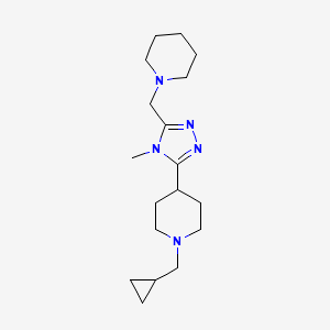 molecular formula C18H31N5 B5584249 1-(cyclopropylmethyl)-4-[4-methyl-5-(piperidin-1-ylmethyl)-4H-1,2,4-triazol-3-yl]piperidine 