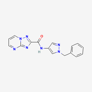 molecular formula C16H13N7O B5584268 N-(1-benzyl-1H-pyrazol-4-yl)[1,2,4]triazolo[1,5-a]pyrimidine-2-carboxamide 
