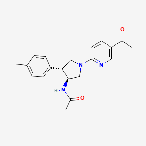 molecular formula C20H23N3O2 B5584284 N-[(3S*,4R*)-1-(5-acetyl-2-pyridinyl)-4-(4-methylphenyl)-3-pyrrolidinyl]acetamide 