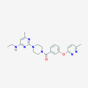 N-ethyl-6-methyl-2-(4-{3-[(6-methyl-3-pyridazinyl)oxy]benzoyl}-1-piperazinyl)-4-pyrimidinamine
