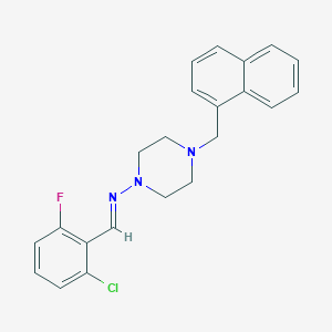molecular formula C22H21ClFN3 B5584311 N-(2-chloro-6-fluorobenzylidene)-4-(1-naphthylmethyl)-1-piperazinamine 