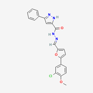 N'-{[5-(3-chloro-4-methoxyphenyl)-2-furyl]methylene}-3-phenyl-1H-pyrazole-5-carbohydrazide