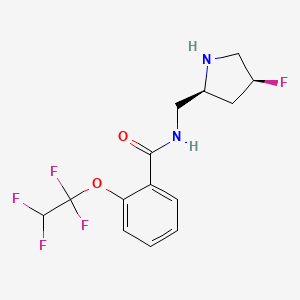 molecular formula C14H15F5N2O2 B5584387 N-{[(2S,4S)-4-fluoro-2-pyrrolidinyl]methyl}-2-(1,1,2,2-tetrafluoroethoxy)benzamide hydrochloride 