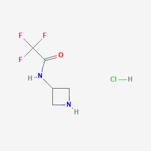 molecular formula C5H8ClF3N2O B055844 N-(Azetidin-3-YL)-2,2,2-trifluoroacetamide hydrochloride CAS No. 124668-48-0