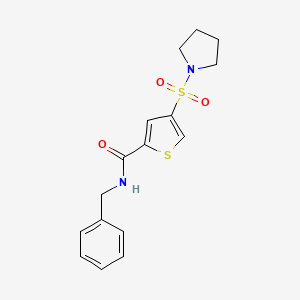 molecular formula C16H18N2O3S2 B5584422 N-benzyl-4-(1-pyrrolidinylsulfonyl)-2-thiophenecarboxamide 