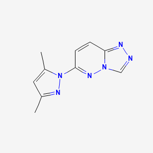 molecular formula C10H10N6 B5584423 6-(3,5-dimethyl-1H-pyrazol-1-yl)[1,2,4]triazolo[4,3-b]pyridazine 