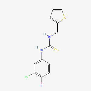 molecular formula C12H10ClFN2S2 B5584433 N-(3-chloro-4-fluorophenyl)-N'-(2-thienylmethyl)thiourea 