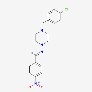 molecular formula C18H19ClN4O2 B5584468 4-(4-chlorobenzyl)-N-(4-nitrobenzylidene)-1-piperazinamine 